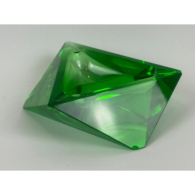Boho Chic Art Deco Green Glass Ashtray attributed to Moser, 1930s For Sale - Image 3 of 10