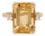 7ct Citrine Ring w Earth Mined Diamonds in Solid 14K Yellow Gold EM 14x10mm For Sale