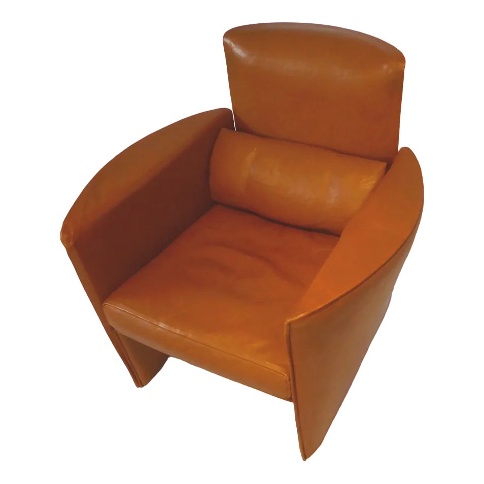 Cognac Leather Club Armchair, 1990s