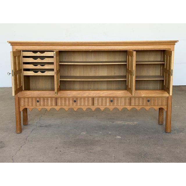 Wood Oak Brutalist Sideboard by Henning Kjærnulf for Nyrup Møbelfabrik, 1960s For Sale - Image 7 of 18