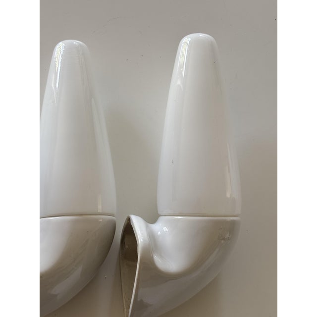 Glass Swedish Ceramic 6035 Wall Lights by Stig Carlsson for Ifö, 1950s, Set of 3 For Sale - Image 7 of 14