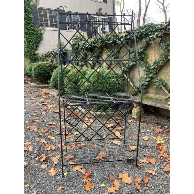 Tres Chic French Style Wrought Iron Baker’s Rack For Sale - Image 10 of 12
