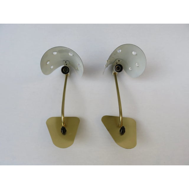 Italian Brass, Black Lacquered Aluminum and Glass Bead Sconces, 1950s, Set of 2 For Sale - Image 13 of 18