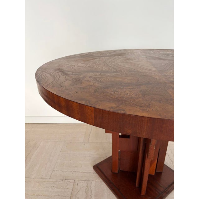Wood Vintage Gueridon Table with Briar Top and Sculptural Base, Italy, 1930s For Sale - Image 7 of 13