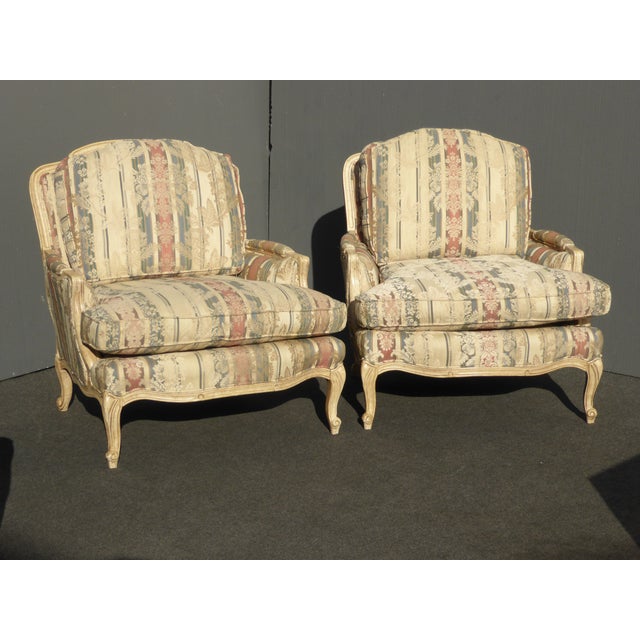 Sam Moore French Striped Accent Chairs & Ottoman - Set of ...