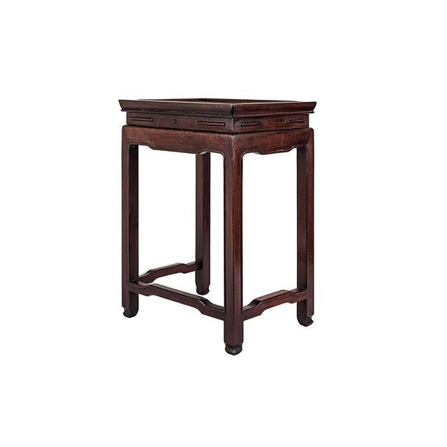 Antique Chinese Rosewood Nesting Tables With Traditional Horse Hoof Feet For Sale - Image 4 of 14