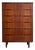 Danish Tallboy Chest in Teak, 1960s For Sale