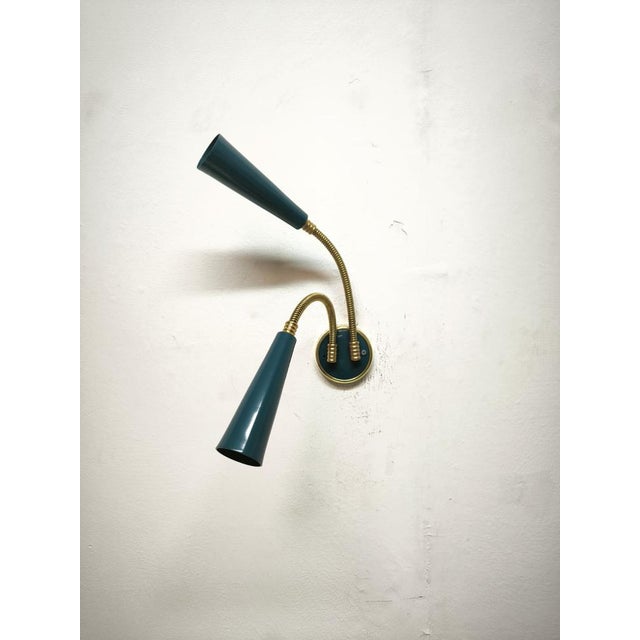 Blue Sputnik Wall Light with Adjustable Arms, 1960s For Sale - Image 8 of 10