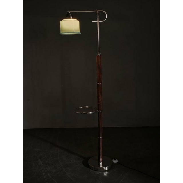 Czech Art Deco Adjustable Floor Lamp with Table, 1930s For Sale - Image 6 of 15
