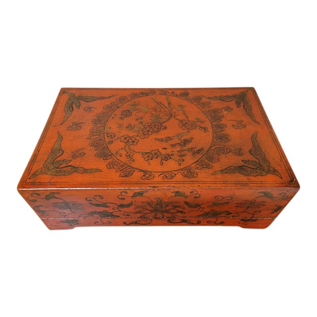 Antique Chinese Food Presentation Red & Gilt Box For Sale