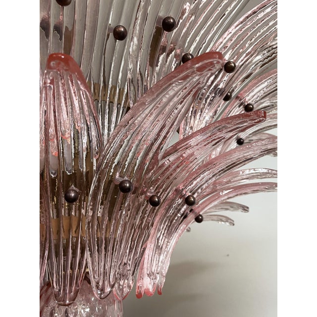 Murano Chandelier with Pink Palmette Glasses, 1990s For Sale - Image 10 of 18