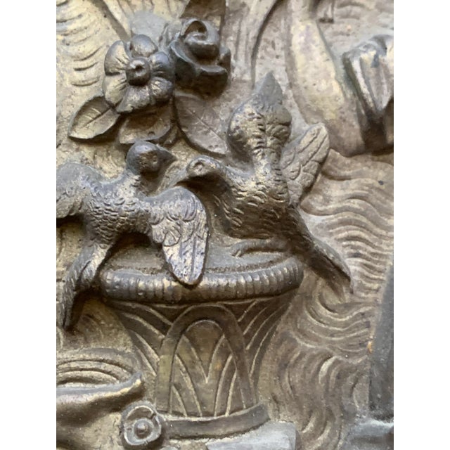 Metal Antique French Gilt Bronze Plaque Architectural Salvage For Sale - Image 7 of 12