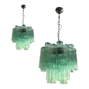 Contemporary Murano Glass Sputnik Chandeliers, Mazzega Style Lot of 2