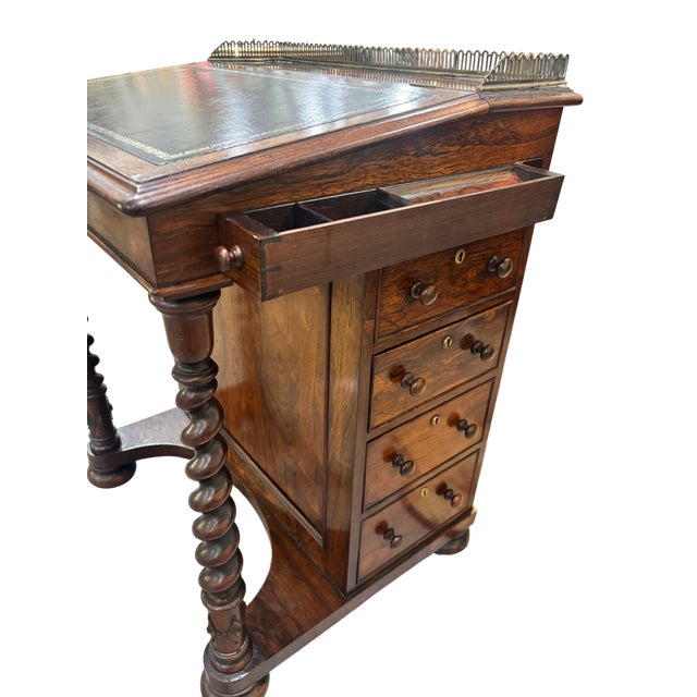 Victorian Mid 19th Century Stunning Victorian Rosewood Davenport Desk For Sale - Image 3 of 17