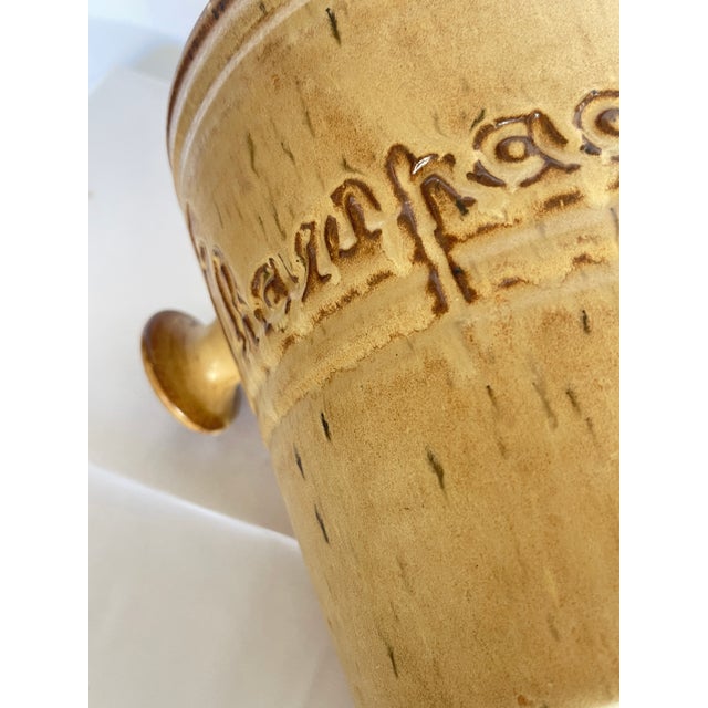 French Glazed Terracotta Champagne Ice Bucket, Bottle Cooler Vallauris, 1950s For Sale In West Palm - Image 6 of 11