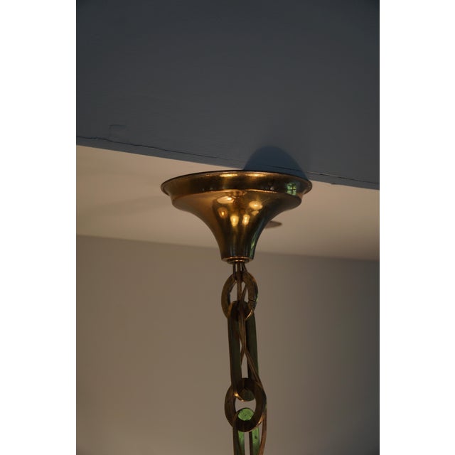 Danish Modern Art Deco Chandelier in Glass & Brass, 1940s For Sale - Image 18 of 18