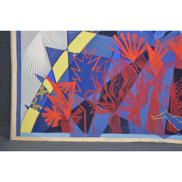 1960s Jean Deldevez, "The Imagined Village" Gouache, Signed at the Lower Right. For Sale - Image 5 of 10