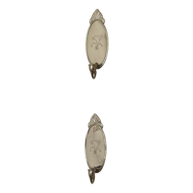 Mid-Century Swedish Pewter Sconces by Svenskt Tenn, Set of 2 For Sale