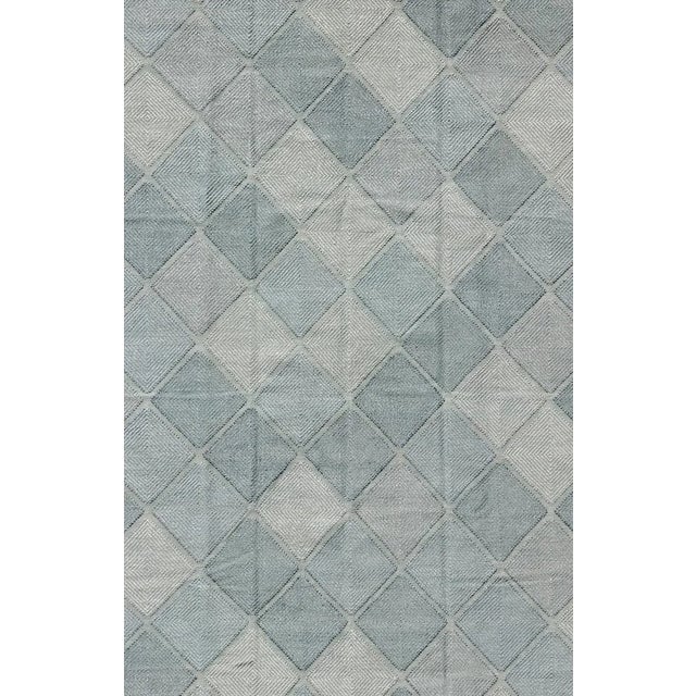 Keivan Woven Arts Large Scandinavian Inspired Design Rug in Blue, Tan and Green Colors. Large Scandinavian inspired design...
