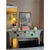 Offered is an chinoiserie style sideboard made from solid wood painted a lovely soft pale green with large polished...
