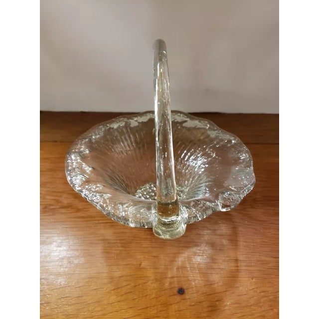 American Vintage Glass Handled "Basket Look" Bowl For Sale - Image 3 of 5