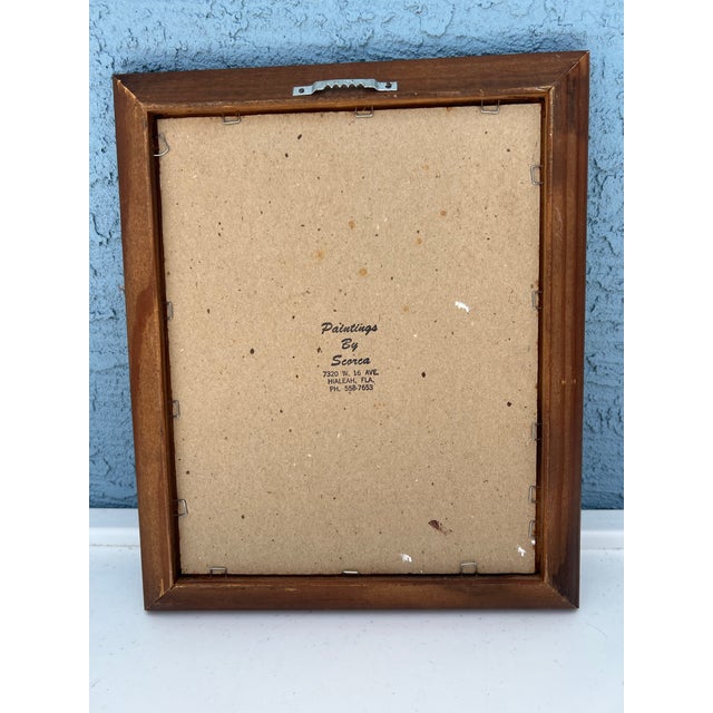 Mid Century Floral Daisy Painting in Wood Frame Signed For Sale In West Palm - Image 6 of 6