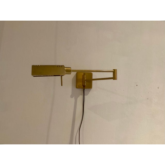 Gold Brass Wall Lamp from Holtkotter, 1980s For Sale - Image 8 of 8