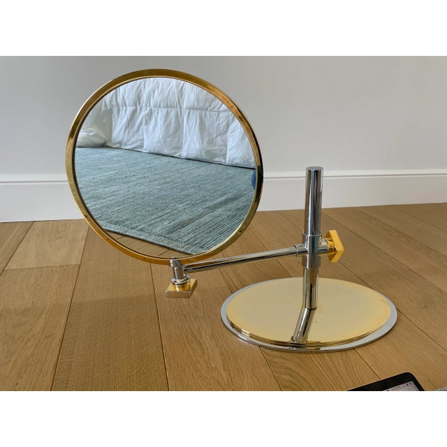 Metal 1980s Karl Springer Tabletop Mirror For Sale - Image 7 of 9