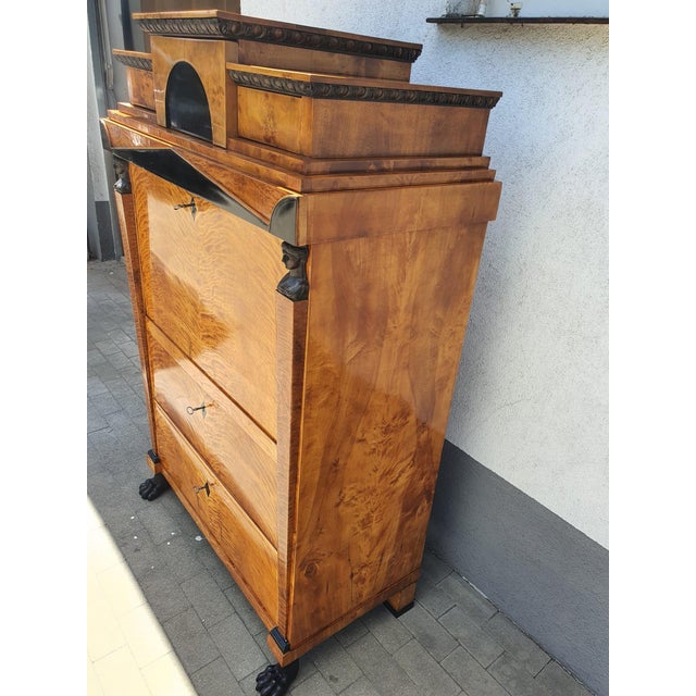 Biedermeier Secretary in Birch, 1815 For Sale - Image 3 of 18