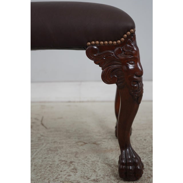 Chippendale English Style Paw Feet Mahogany Ottoman For Sale - Image 10 of 11