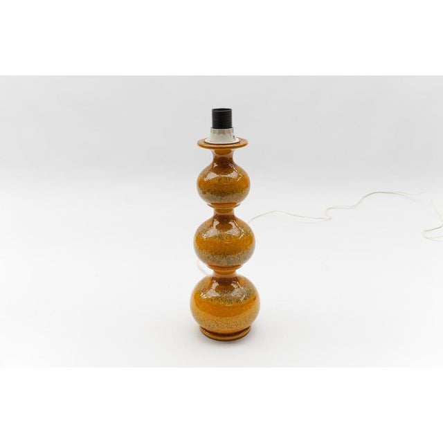 1960s Orange Ceramic Table Lamp Base from Kaiser Leuchten, 1960s For Sale - Image 5 of 16