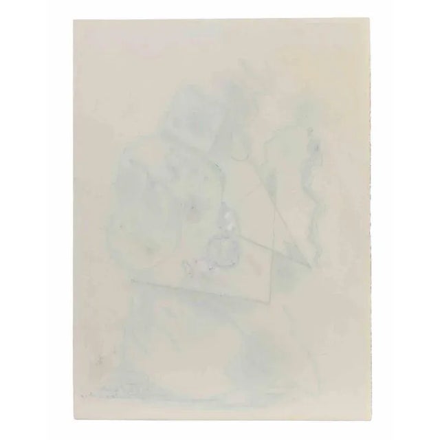 Mixed media on paper (ink, pastel and watercolor), realized by Kurt Delbanco in 1993. Hand monogrammed and dedicated....