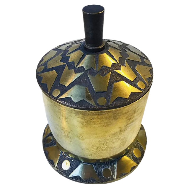 Danish Art Deco Bronze Lidded Jar by Nordisk Malm, 1940s For Sale