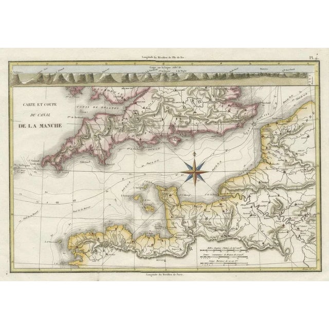French Map of the English Channel, 1827 For Sale - Image 3 of 7