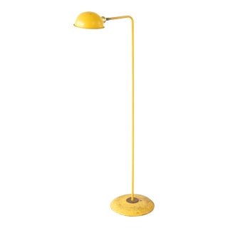 1960's Yellow Metal Floor Lamp For Sale