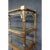Regency style etagere, solid maple with faux bamboo wood carved post , brass corner accents , beveled glass shelves.