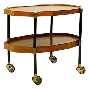 Vintage Metal, Brass and Teak Trolley from Bergonzi, Italy, 1950s