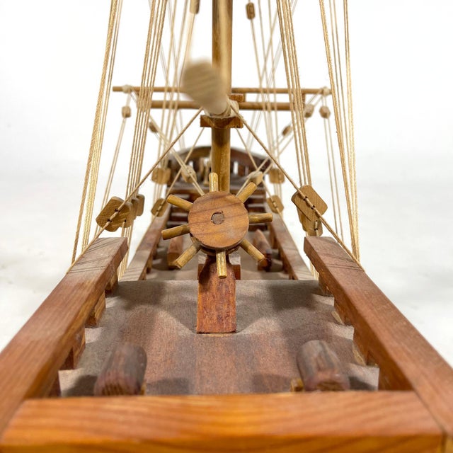 Wooden Model Sailing Ship by J. Romero For Sale - Image 12 of 13