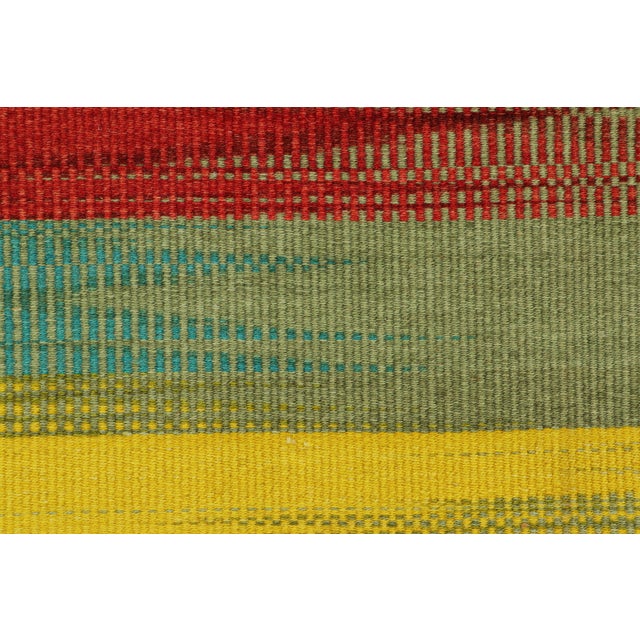 2010s Rug & Kilim’s Contemporary Kilim in Green With Colorful Geometric Patterns For Sale - Image 5 of 8