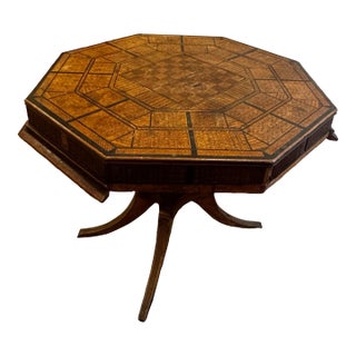 Vintage Handcrafted Matchstick Inlay Game Table For Sale