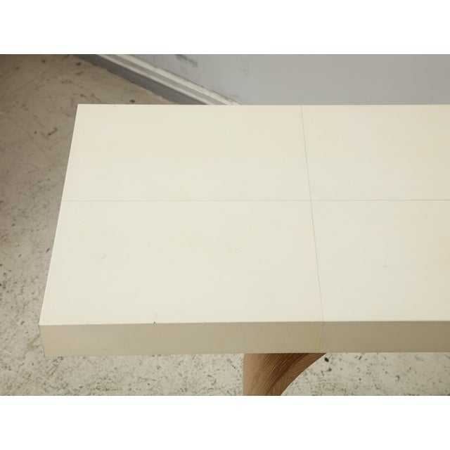 Wood Bespoke Sculptural Cerused Oak and Parchment Console For Sale - Image 7 of 10