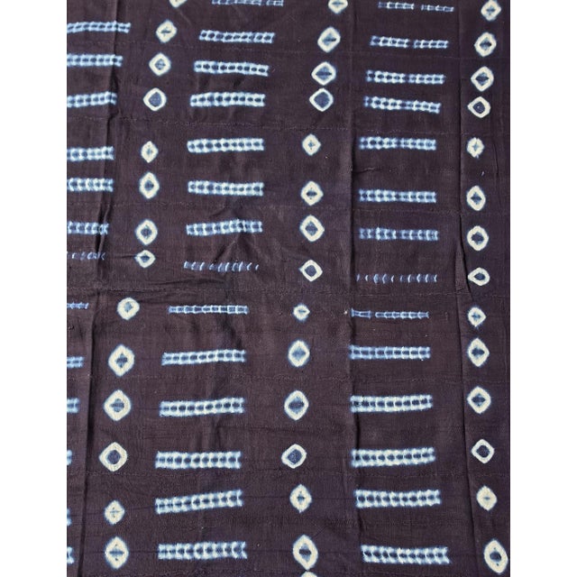 Indigo Mudcloth From Mali - 4.1 X 3.9 Ft For Sale In Cleveland - Image 6 of 6