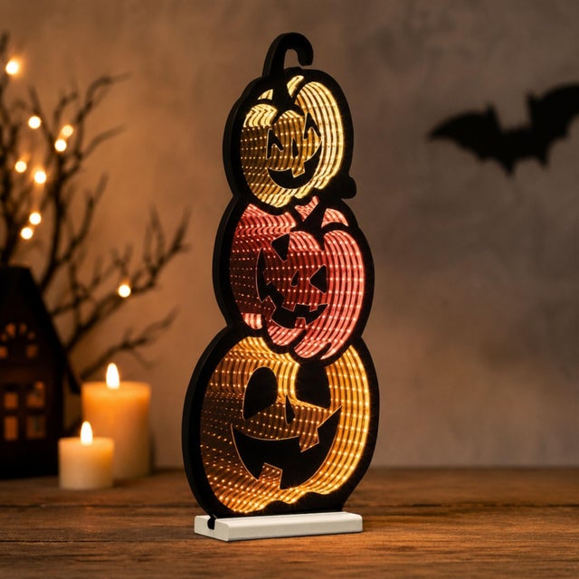 Kenneth Ludwig Chicago Triple Jack-o-Lantern Ekkolight 23"H For Sale - Image 4 of 4