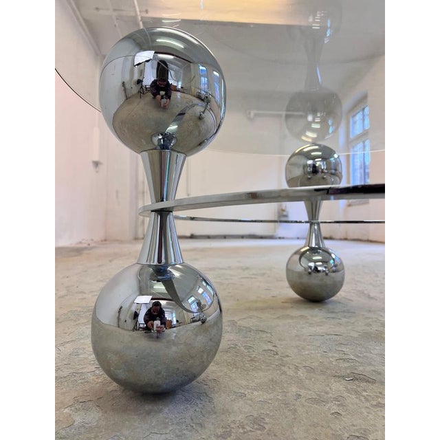 Coffee Table in Chrome and Glass For Sale - Image 5 of 11