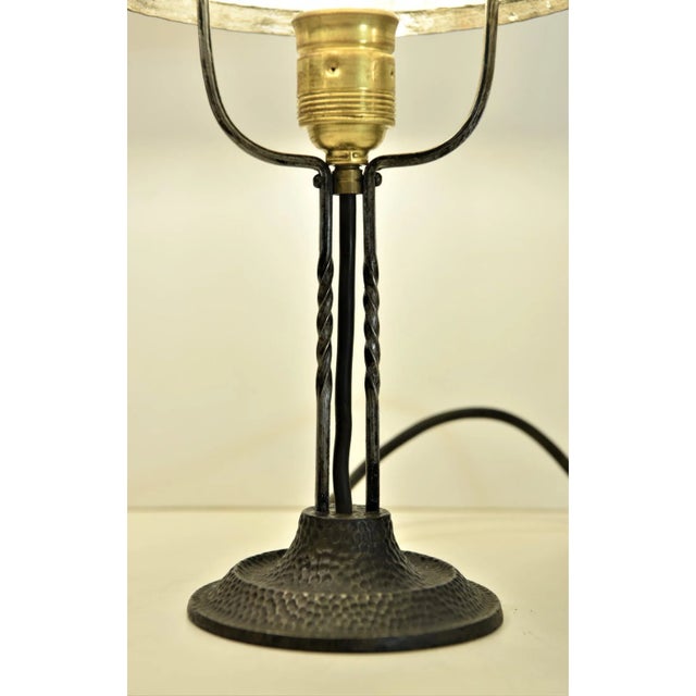 Art Nouveau Wrought Iron and Glass Table Lamp Jugendstil, Sweden, 1920s For Sale - Image 6 of 13