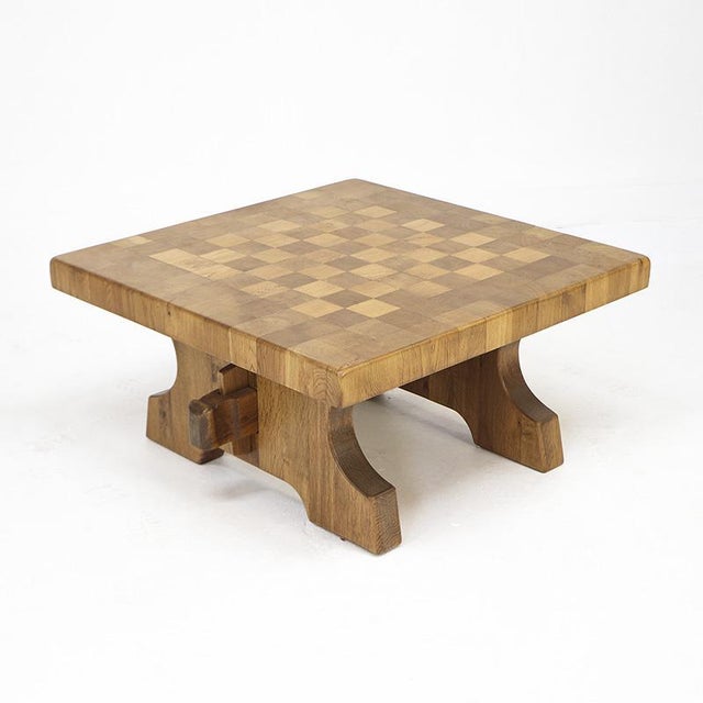 Mid-Century Brutalist Coffee Table in Oak, 1960s For Sale - Image 10 of 10