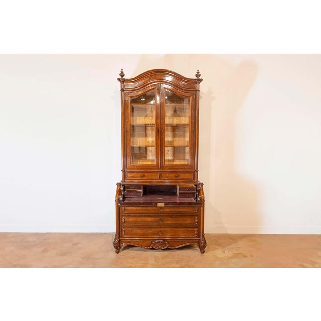 Italian Renaissance revival Bookcase Secretaire, 19th Century For Sale - Image 14 of 17