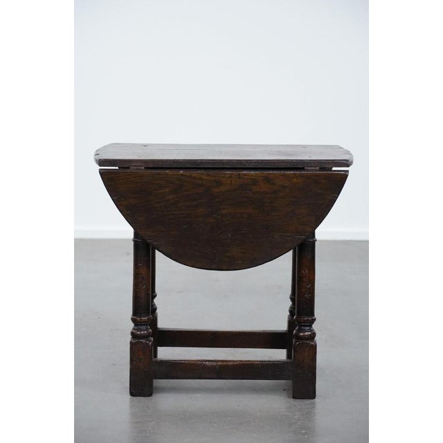Antique English Loop-Eared Side Table in Oak, 18th Century For Sale - Image 6 of 17