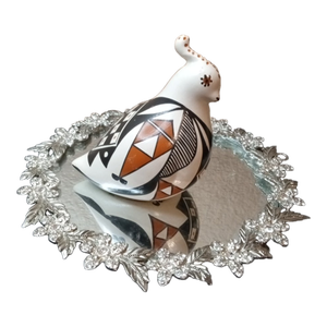 1970s Stunning Signed Velma Vallo Acoma Pottery Quail Bird Figurine