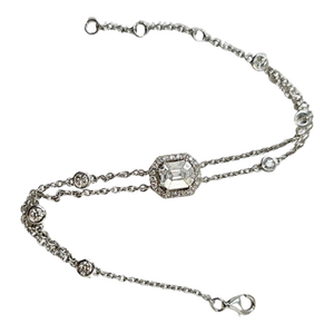 Elegant 18k White Gold Bracelet With 0.89 Ct Natural White Diamonds, 5.2 Grams
